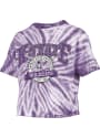K-State Wildcats Womens Tie Dye Gibraltar Crop T-Shirt - Purple