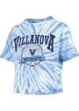 Villanova Wildcats Womens Tie Dye Gibraltar Crop T-Shirt - Light Blue