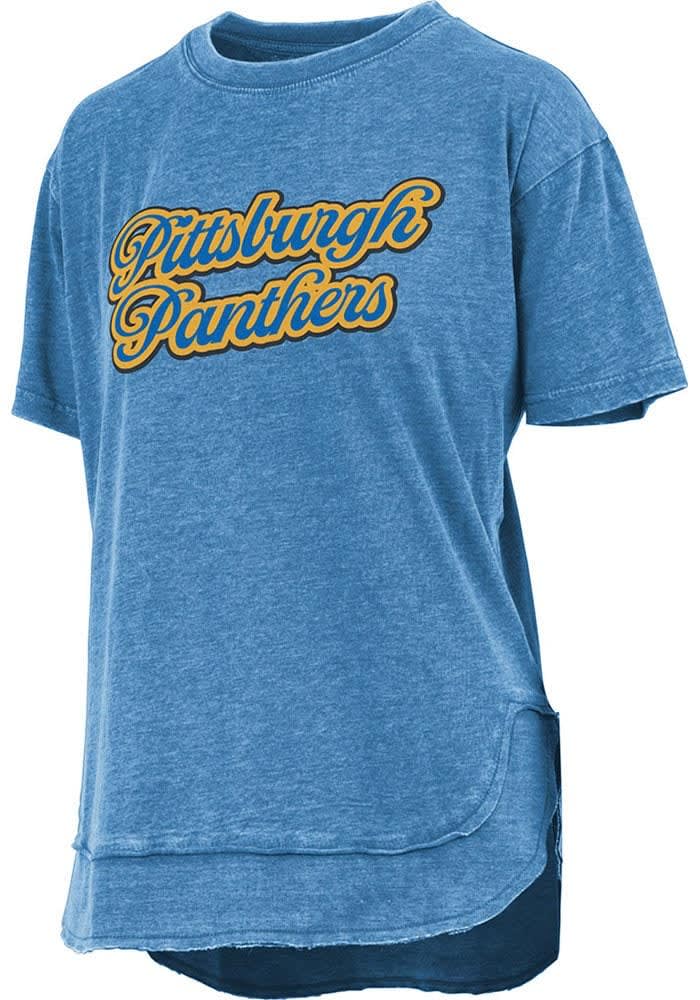 Pressbox Pitt Panthers Womens ROYAL Vintage Poncho T-Shirt