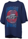 Kansas Jayhawks Womens Rock and Roll Ruby Tuesday T-Shirt - Navy Blue
