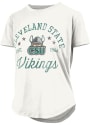 Cleveland State Vikings Womens Rounded Bottom Jade T-Shirt - White