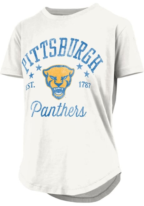 Pitt Panthers White Pressbox Jade Short Sleeve T-Shirt