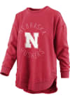 Main image for Pressbox Nebraska Cornhuskers Womens Red Poncho Crew Sweatshirt