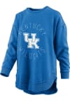 Main image for Pressbox Kentucky Wildcats Womens Blue Poncho Crew Sweatshirt