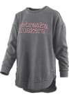 Main image for Womens Nebraska Cornhuskers Black Pressbox Poncho Crew Sweatshirt