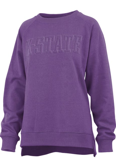 Womens K-State Wildcats Purple Pressbox Impact Crew Sweatshirt