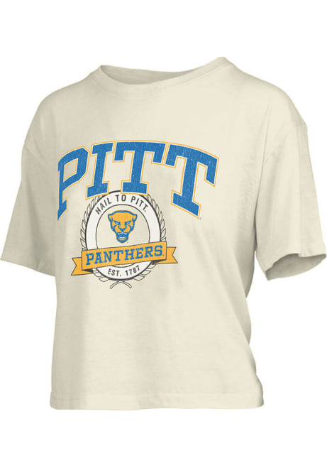 Pitt Panthers Ivory Pressbox Knobi Short Sleeve T-Shirt