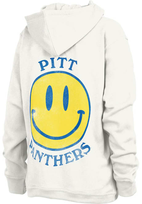 Womens Pitt Panthers White Pressbox High Tide Hooded Sweatshirt