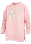 Main image for Womens Michigan State Spartans Pink Pressbox Sunshine White Glitter Crew Sweatshirt