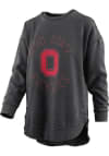 Main image for Womens Ohio State Buckeyes Black Pressbox Poncho Crew Sweatshirt