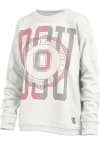 Main image for Womens Ohio State Buckeyes White Pressbox Shoreline Crew Sweatshirt