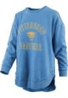 Main image for Womens Pitt Panthers Blue Pressbox Poncho Crew Sweatshirt