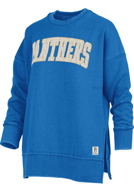 Womens Pitt Panthers Blue Pressbox Stone Gala Crew Sweatshirt