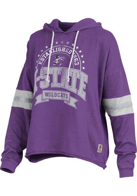 Womens K-State Wildcats Purple Pressbox Moonstone Hooded Sweatshirt