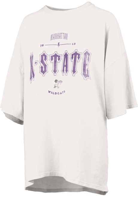 K-State Wildcats White Pressbox RNR Short Sleeve T-Shirt