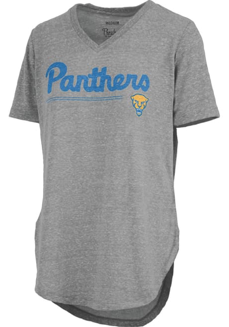 Pitt Panthers Grey Pressbox Knobi Short Sleeve T-Shirt