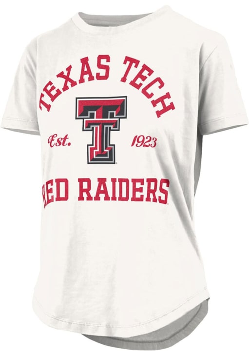 Pressbox Texas Tech Red Raiders Womens White Glitter Short Sleeve T-Shirt