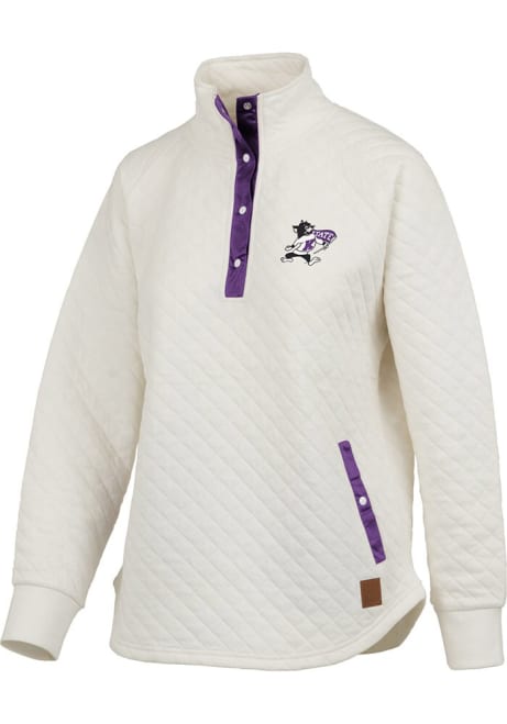 Womens K-State Wildcats Ivory Pressbox Claire Qtr Zip