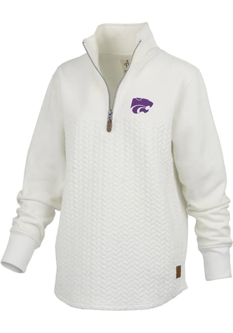 Womens K-State Wildcats Ivory Pressbox Mia Qtr Zip