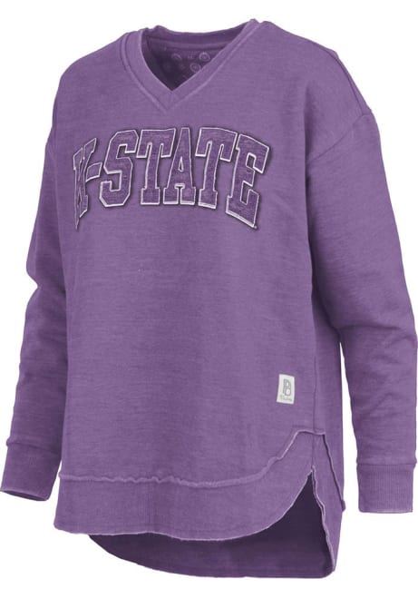 Womens K-State Wildcats Purple Pressbox Westin Crew Sweatshirt