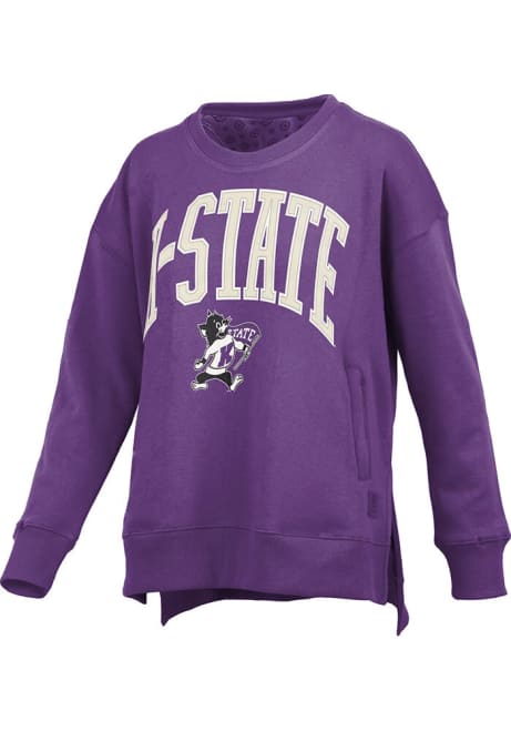 Womens K-State Wildcats Purple Pressbox Venice Crew Sweatshirt