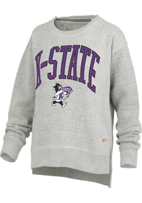 Womens K-State Wildcats Oatmeal Pressbox New Zealand Abriana Crew Sweatshirt