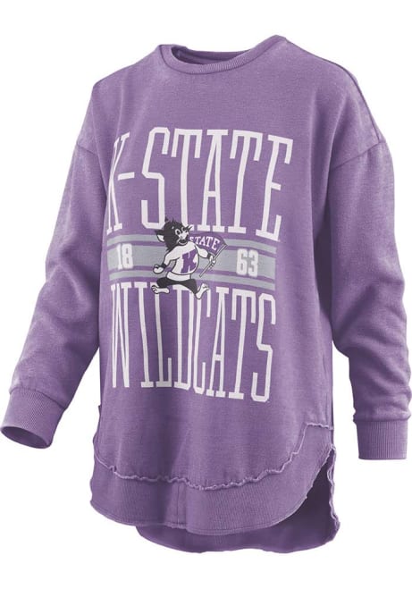 Womens K-State Wildcats Purple Pressbox Bozeman Crew Sweatshirt