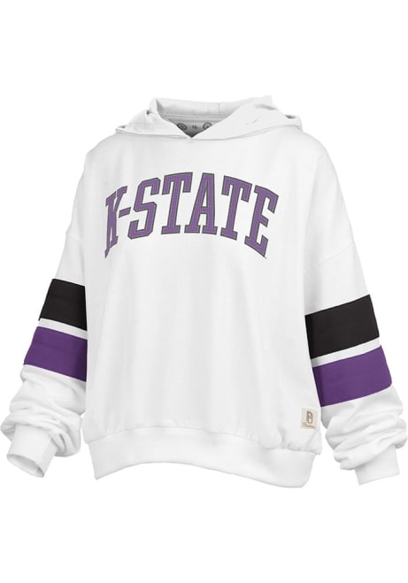 Womens K-State Wildcats White Pressbox Kelly Hooded Sweatshirt