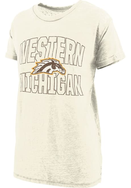 Western Michigan Broncos Ivory Pressbox Vintage Short Sleeve T-Shirt