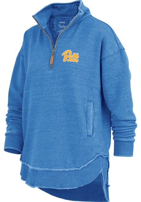 Womens Pitt Panthers Blue Pressbox Northfork Sojourn Qtr Zip