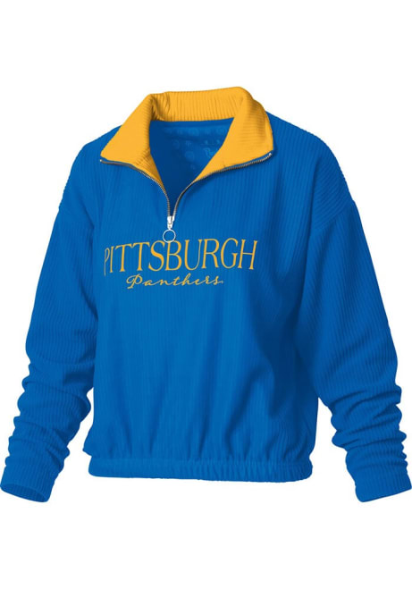 Womens Pitt Panthers Blue Pressbox Hannah Qtr Zip