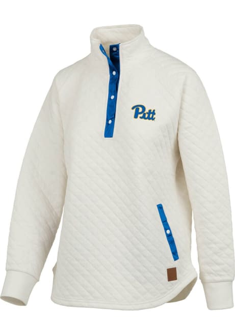 Womens Pitt Panthers Ivory Pressbox Claire Qtr Zip