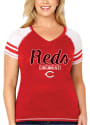 Cincinnati Reds Womens Curvy Multi Count Red Short Sleeve Plus Tee