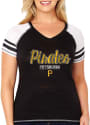Pittsburgh Pirates Womens Curvy Multi Count Black Short Sleeve Plus Tee