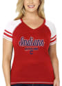 Cleveland Indians Womens Curvy Multi Count Red Short Sleeve Plus Tee