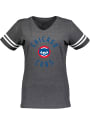 Chicago Cubs Womens Football T-Shirt - Grey