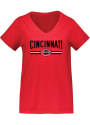 Cincinnati Reds Womens Curvy T-Shirt - Red