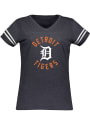 Detroit Tigers Womens Football T-Shirt - Navy Blue