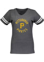 Pittsburgh Pirates Womens Football T-Shirt - Grey