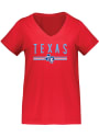 Texas Rangers Womens Curvy T-Shirt - Red