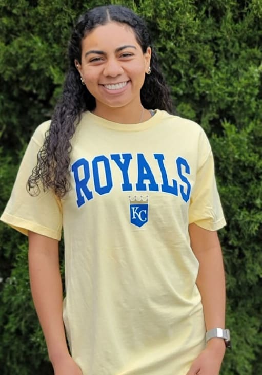 Kansas City Royals Womens YELLOW Block T-Shirt 22651436