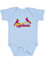 St Louis Cardinals Baby Primary Logo One Piece - Light Blue