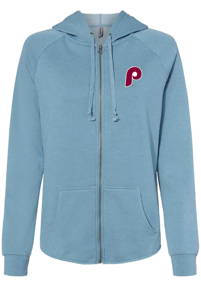 Philadelphia Phillies Womens LIGHT BLUE Pigment Dye Long Sleeve