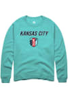 Main image for Rally KC Current Mens Teal Arch Mascot Long Sleeve Crew Sweatshirt