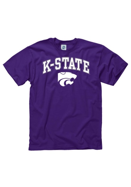 K-State Wildcats Power Cat Arch Short Sleeve T Shirt - Purple