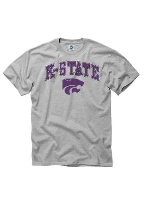 K-State Wildcats Arch Short Sleeve T Shirt - Grey