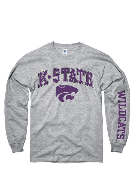 Mens Grey K-State Wildcats Arch Tee