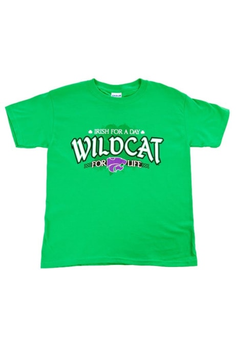 Youth Green K-State Wildcats Irish For A Day Short Sleeve T-Shirt