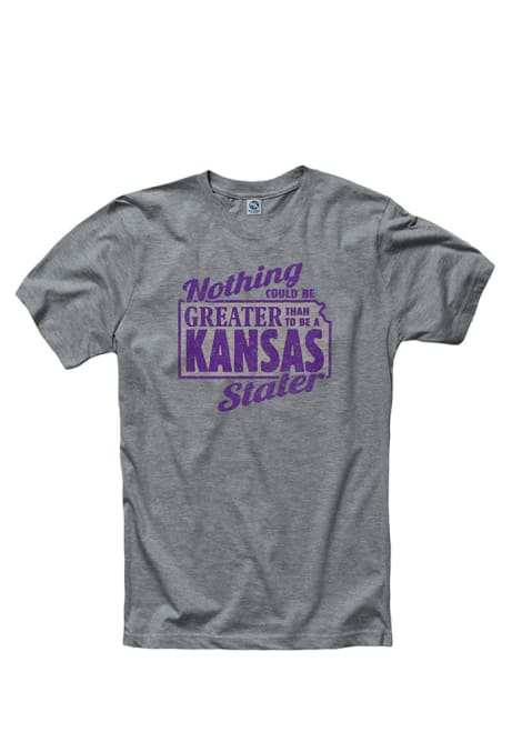 K-State Wildcats K-Stater Short Sleeve T Shirt - Grey