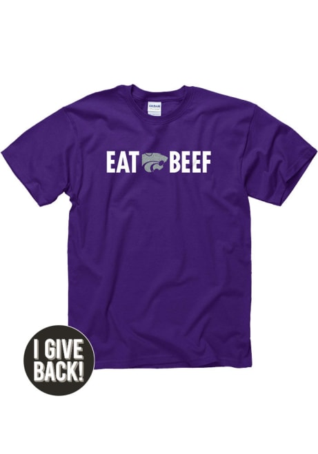 K-State Wildcats Eat Beef Short Sleeve T Shirt - Purple
